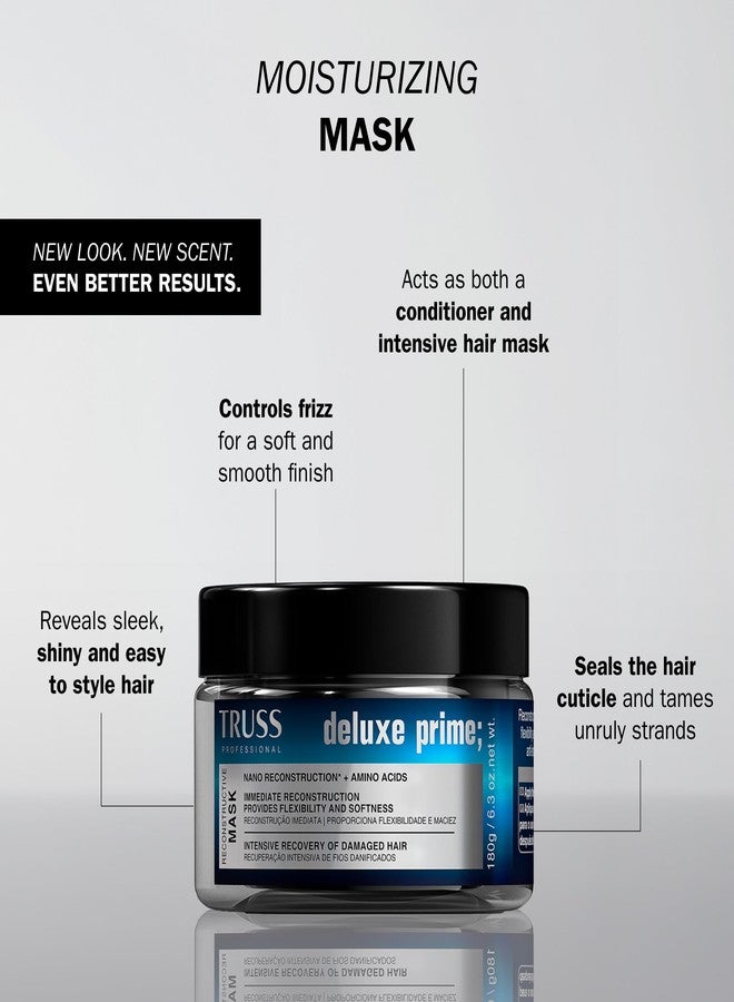 تروس قناع الشعر TRUSS Deluxe Prime + - قناع ترطيب عميق للشعر التالف - عناية مركزة للشعر الجاف والمتقصف والمتغير اللون - التحكم في التجعد والحماية من التكسر (6.35 أونصة) - Image 2